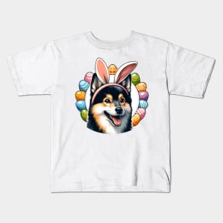 Schipperke with Bunny Ears Shares Easter Joy Kids T-Shirt